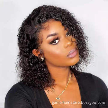 Bob Wig Raw Indian Virgin Human Hair Extension Hd Full Lace Frontal Wig For Black Women Deep Wave Natural Hair Lace Front Wig